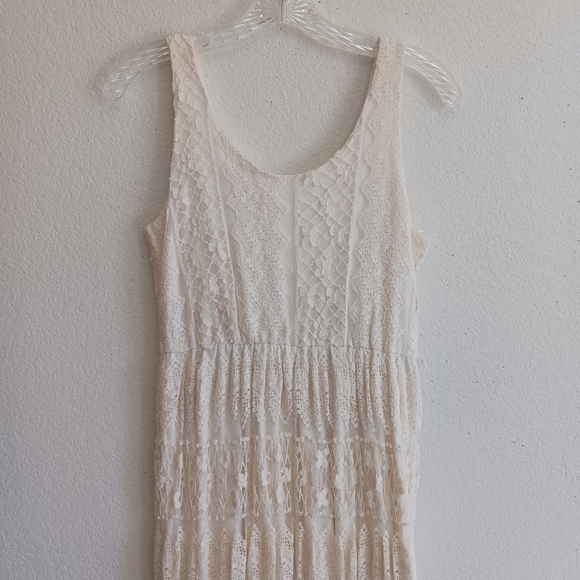 Absolutely gorgeous off white Hippie boho chic Lacey maxi dress Size small - Picture 8 of 16